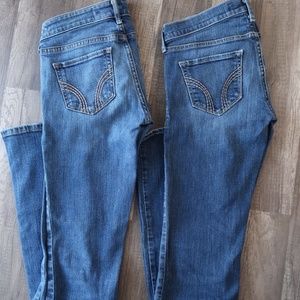 Two Pair of Hollister stretch denim jeans size 0 R